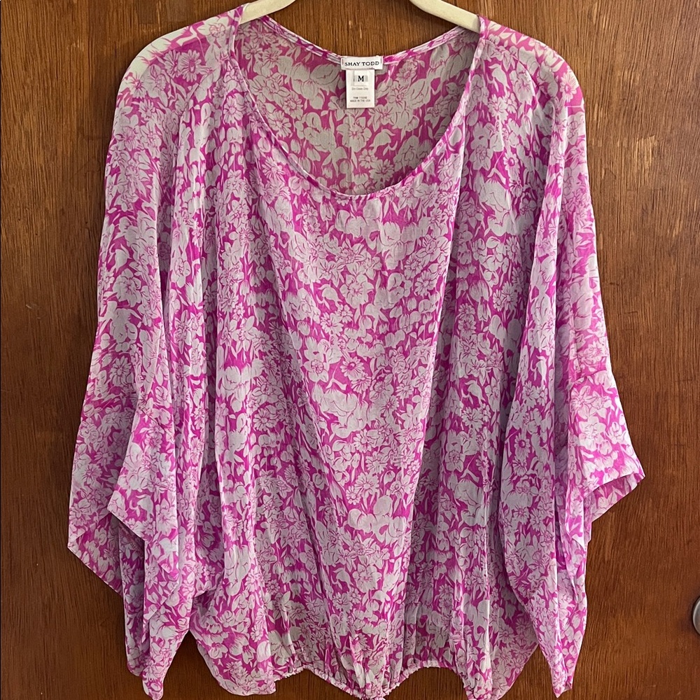 Vibrant Pink Floral Blouse